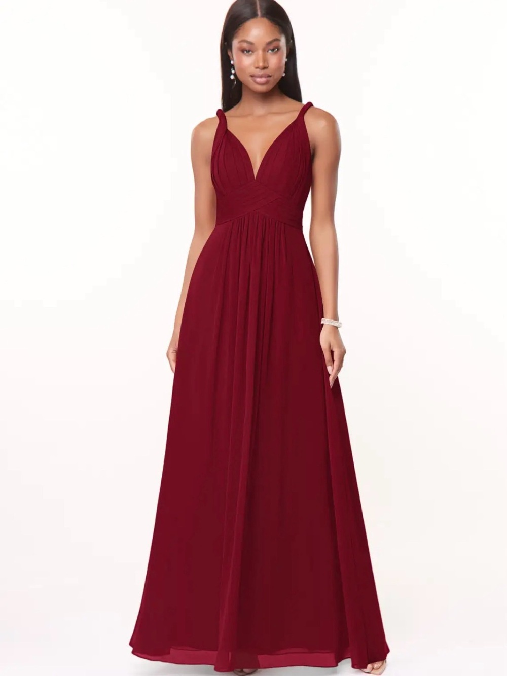 Azazie Maren Dress in Burgundy A10